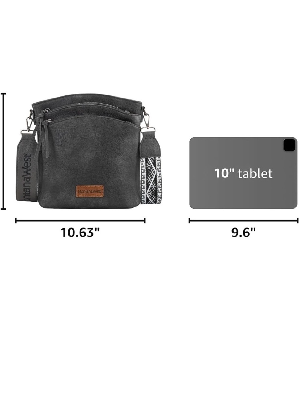 Montana West Multi Zip Pocket Crossbody Bag With Guitar Strap - Picture 5 of 6